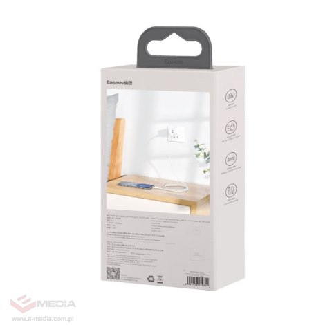Kabel USB do USB-C Baseus Simple Wisdom, 40W, 5A, 1.5m (biały) 2szt.
