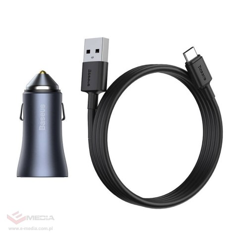 Zestaw BASEUS ładowarka samochodowa 40W + kabel USB-C 1m