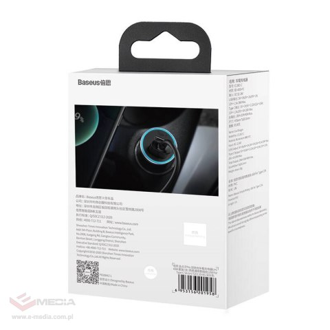 Zestaw BASEUS ładowarka samochodowa 40W + kabel USB-C 1m