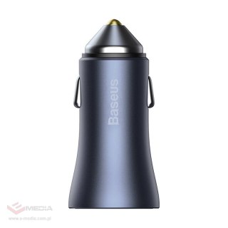 Ładowarka samochodowa Baseus Golden Contactor Pro, USB + USB-C, QC4.0+, PD, SCP, 40W (szara)