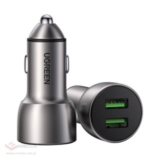 Ładowarka samochodowa UGREEN CD213 36W QC 3.0 2x USB (szara)