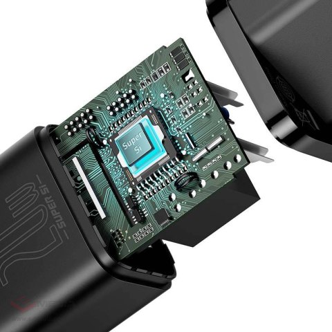 Ładowarka sieciowa BASEUS Super Si 20W + USB-C-Lightning 1m (czarna)