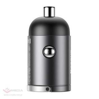 Mini ładowarka samochodowa Baseus Tiny Star USB-C, QC 4.0+, PD, 30W (szara)