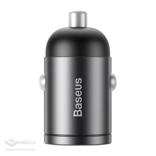 Mini ładowarka samochodowa Baseus Tiny Star, USB, QC 3.0, 30W (szara)