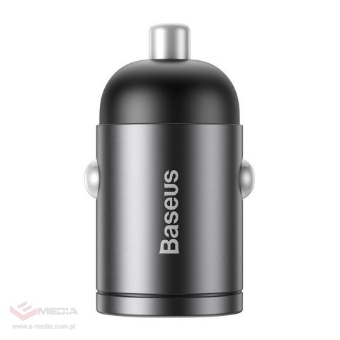 Mini ładowarka samochodowa Baseus Tiny Star, USB, QC 3.0, 30W (szara)