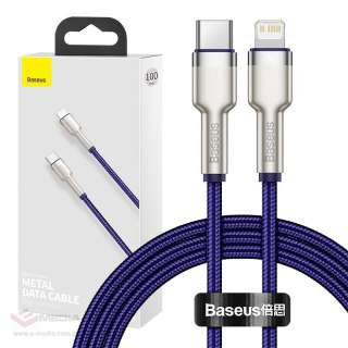 Kabel USB-C do Lightning Baseus Cafule, PD, 20W, 1m (fioletowy)