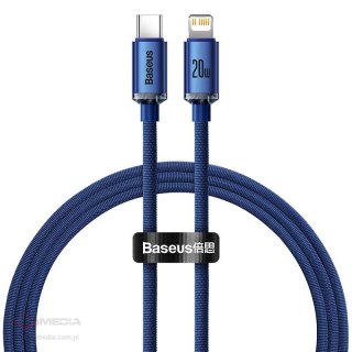 Kabel USB-C do Lightning Baseus Crystal, 20W, 1.2m (niebieski)