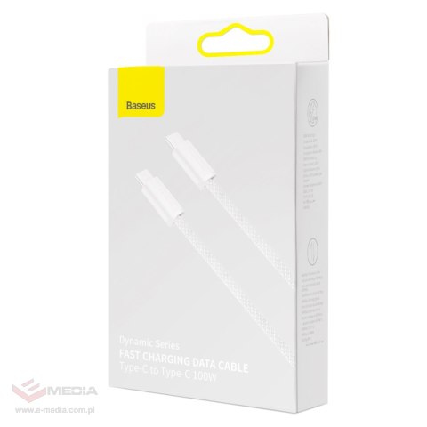 Kabel USB-C do USB-C Baseus Dynamic, 100W, 1m (biały)