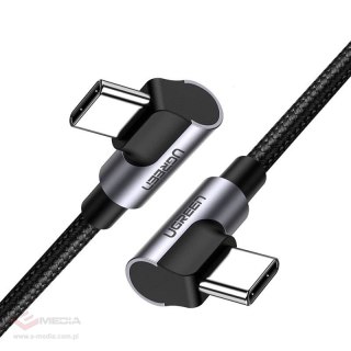Kabel UGREEN US323 USB-C-USB-C 1m kątowy (czarny)