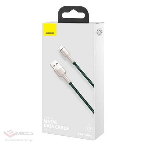 Kabel USB do Lightning Baseus Cafule, 2.4A, 2m (zielony)
