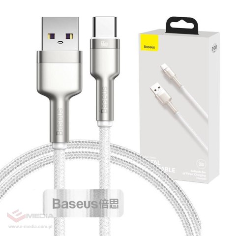 Kabel USB do USB-C Baseus Cafule, 66W, 1m (biały)