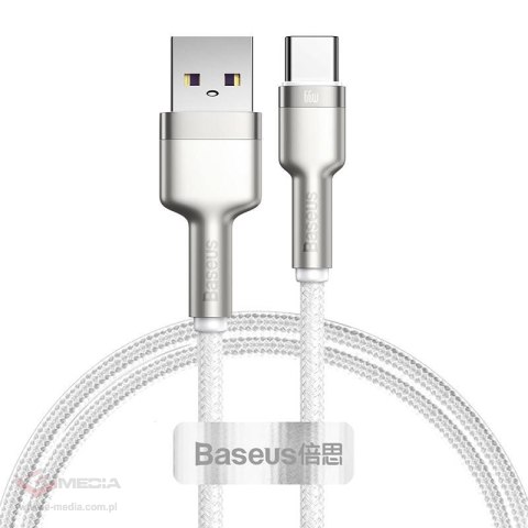 Kabel USB do USB-C Baseus Cafule, 66W, 1m (biały)