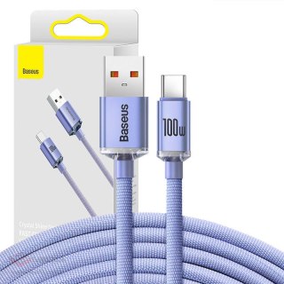 Kabel USB do USB-C Baseus Crystal Shine, 100W, 2m (fioletowy)