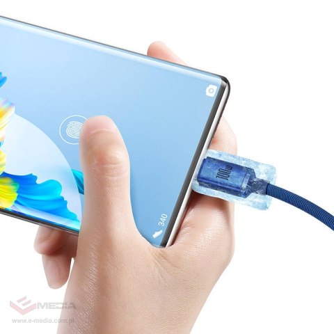 Kabel USB do USB-C Baseus Crystal Shine, 100W, 2m (niebieski)