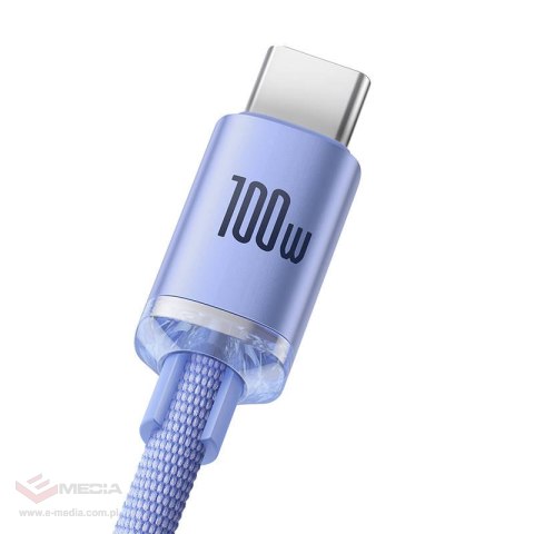 Kabel USB do USB-C Baseus Crystal Shine, 5A, 1.2m (fioletowy)