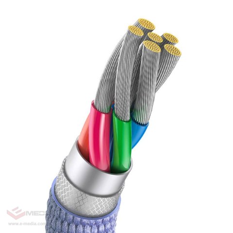 Kabel USB do USB-C Baseus Crystal Shine, 5A, 1.2m (fioletowy)