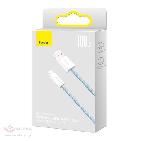 Kabel USB do USB-C Baseus Dynamic Series, 100W, 2m (niebieski)