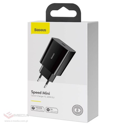 Ładowarka sieciowa BASEUS Speed Mini Quick Charger 20W USB-C (czarna)