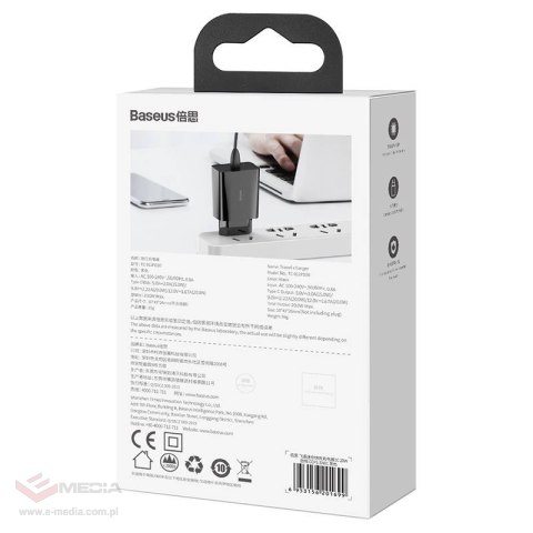 Ładowarka sieciowa BASEUS Speed Mini Quick Charger 20W USB-C (czarna)