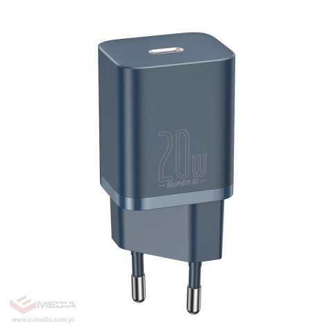 Ładowarka sieciowa BASEUS Super Si 20W + USB-C-Lightning 1m (niebieska)
