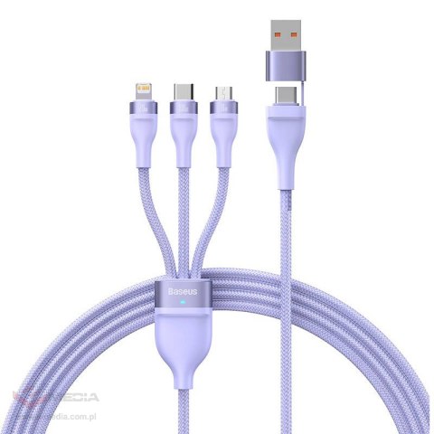 Kabel BASEUS Flash Series 2 USB-C-3w1 1.5m (fioletowy)