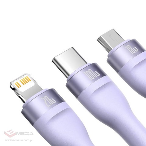 Kabel BASEUS Flash Series 2 USB-C-3w1 1.5m (fioletowy)