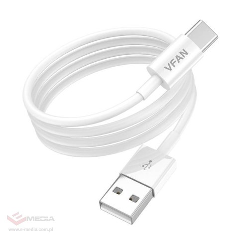 Kabel USB do USB-C VFAN X03, 3A, 1m (biały)