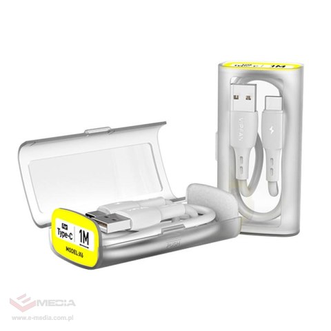 Kabel USB do USB-C VFAN X06, 3A, 1m (biały)