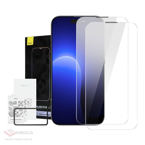 Szkło hartowane BASEUS Crystal 0.3mm do iPhone 14 Pro 2szt