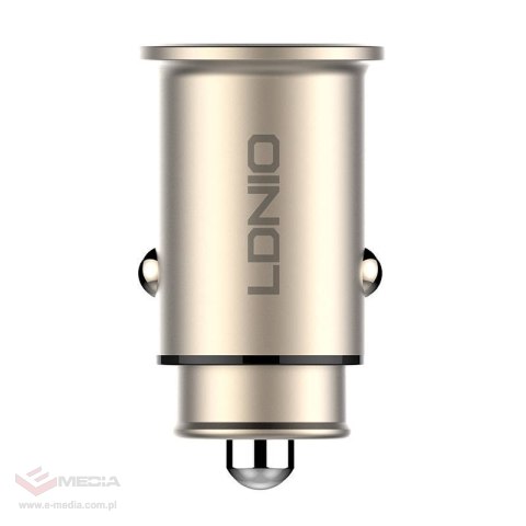 Ładowarka samochodowa LDNIO C506Q USB, USB-C + Kabel USB-C - Lightning