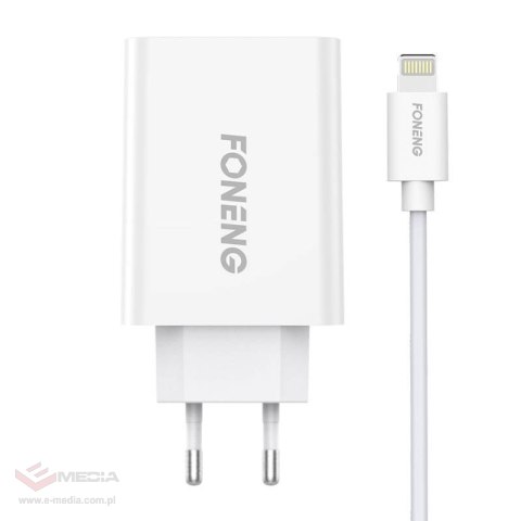 Ładowarka sieciowa Foneng EU43 10.5W, 1x USB + Kabel USB Lightning