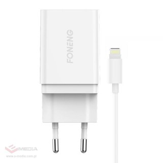 Ładowarka sieciowa Foneng K300 18W, 1xUSB 3A + Kabel USB Lightning