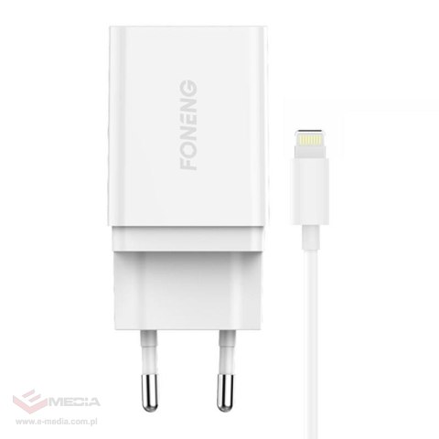 Ładowarka sieciowa Foneng K300 18W, 1xUSB 3A + Kabel USB Lightning