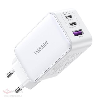 Ładowarka sieciowa UGREEN Nexode 15334 65W GaN 2xUSB-C USB-A (biała)