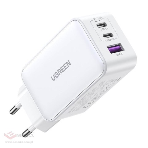 Ładowarka sieciowa UGREEN Nexode 15334 65W GaN 2xUSB-C USB-A (biała)
