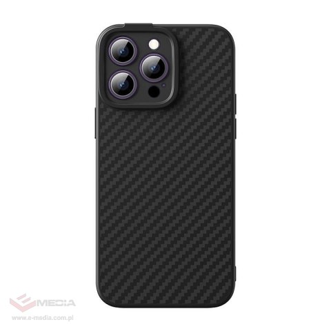 Zestaw ochronny BASEUS Synthetic Fiber iPhone 14 Pro (czarne)