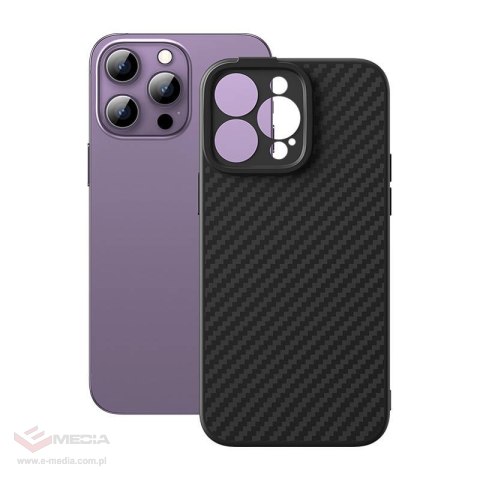 Zestaw ochronny BASEUS Synthetic Fiber iPhone 14 Pro (czarne)