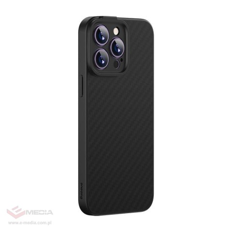 Zestaw ochronny BASEUS Synthetic Fiber iPhone 14 Pro (czarne)