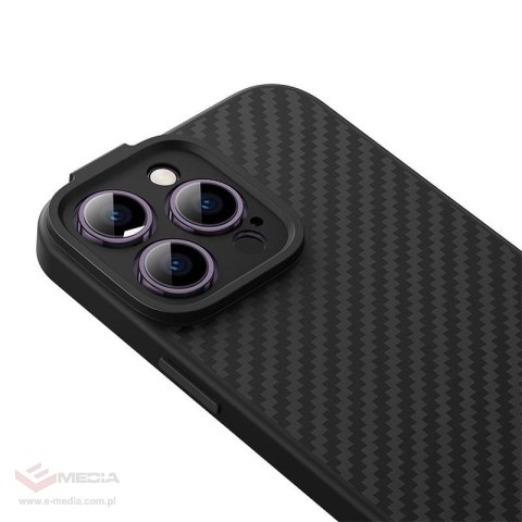 Zestaw ochronny BASEUS Synthetic Fiber iPhone 14 Pro (czarne)