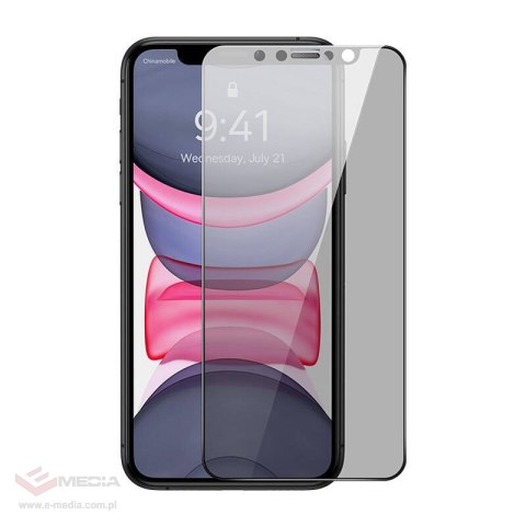 Szkło hartowane BASEUS 0.3mm prywatyzujące iPhone 11/XR
