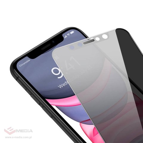 Szkło hartowane BASEUS 0.3mm prywatyzujące iPhone 11/XR