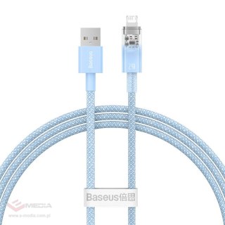 Kabel szybko ładujący Baseus Explorer USB do Lightning 2.4A 1M (niebieski)