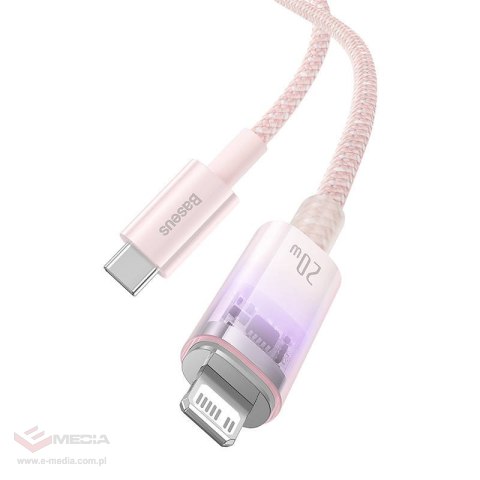 Kabel szybko ładujący Baseus USB-C do Lightning Explorer Series 20W (różowy)
