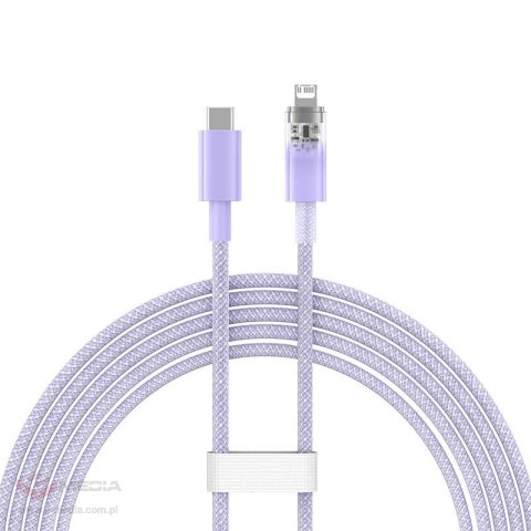 Kabel szybko ładujący Baseus USB-C do Lightning Explorer Series 2m, 20W (fioletowy)