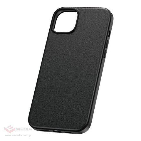 Etui BASEUS Fauxther Series do iPhone 15 Plus (czarne)