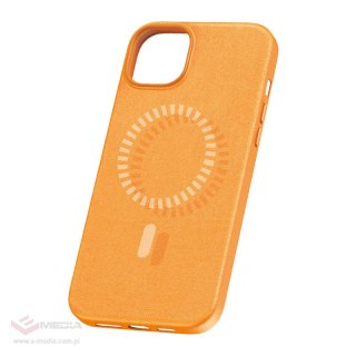 Etui magnetyczne BASEUS Fauxther Series do iPhone 15 (pomarańczowe)