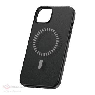 Etui magnetyczne BASEUS Fauxther Series iPhone 15 Plus (czarne)