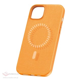 Etui magnetyczne BASEUS Fauxther Series iPhone 15 Plus (pomarańczowe)