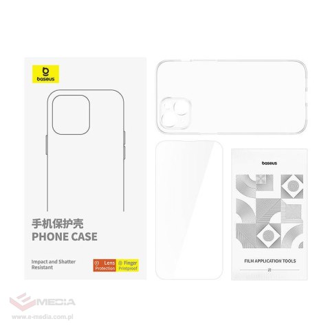 Zestaw ochronny BASEUS iPhone 15 (przezroczyste)