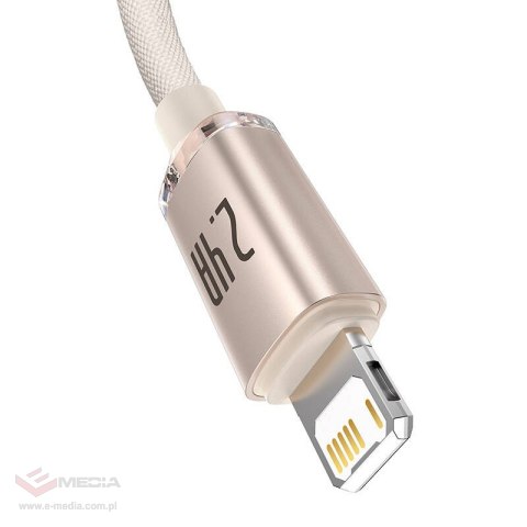 Kabel USB do iP Baseus Crystal Shine, 2.4A, 2m (różowy)